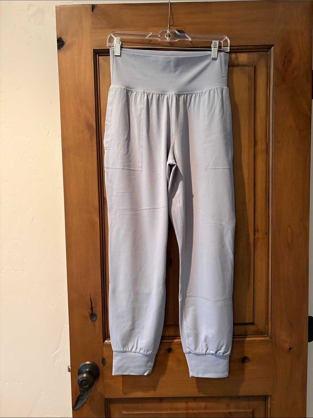 Athleta Light Gray High-Waist Jogger Pants